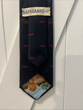 Sexy Baekgaard Navy Tie with Red Accent
